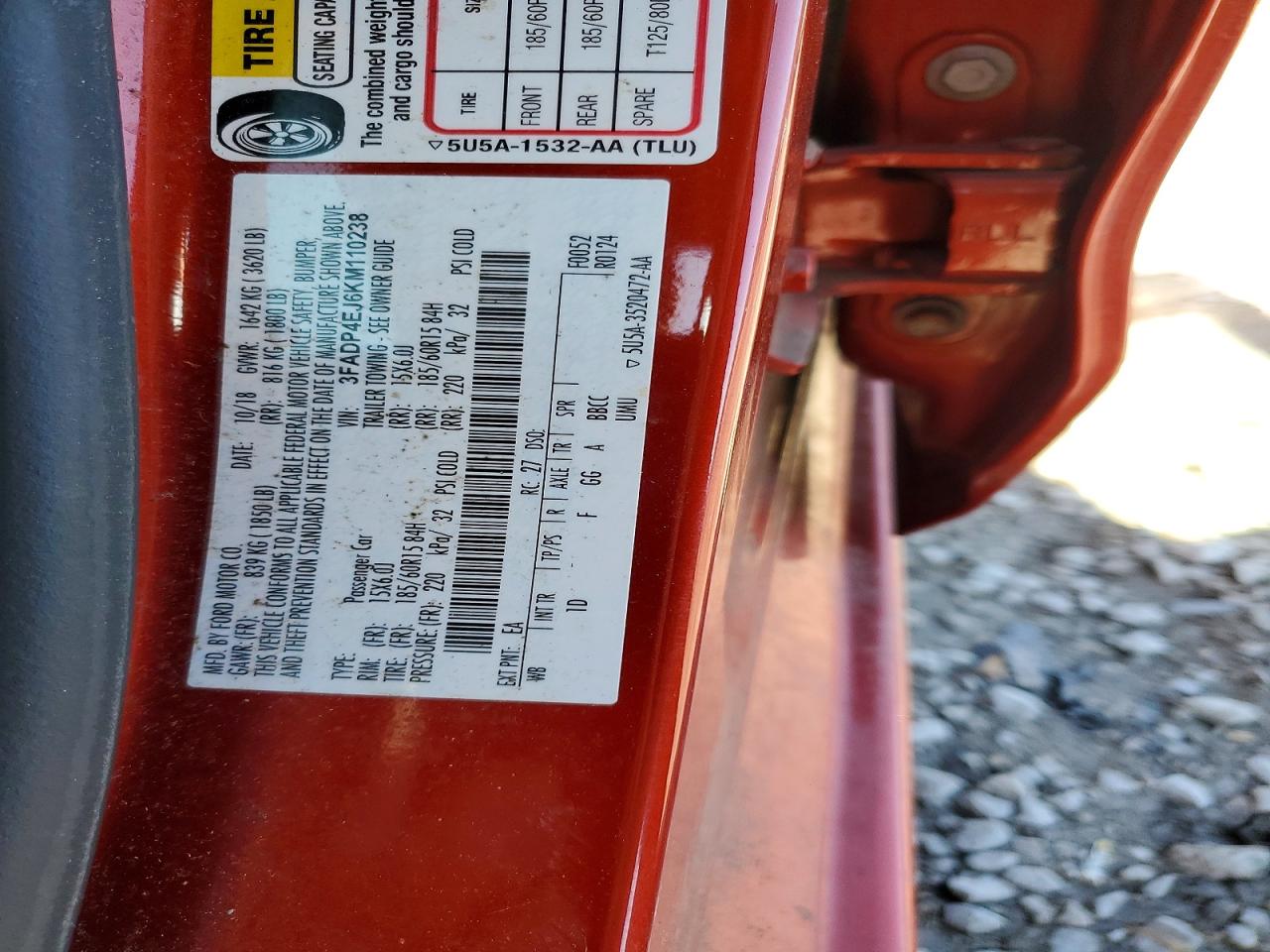 2019 FORD FIESTA SE photo 12