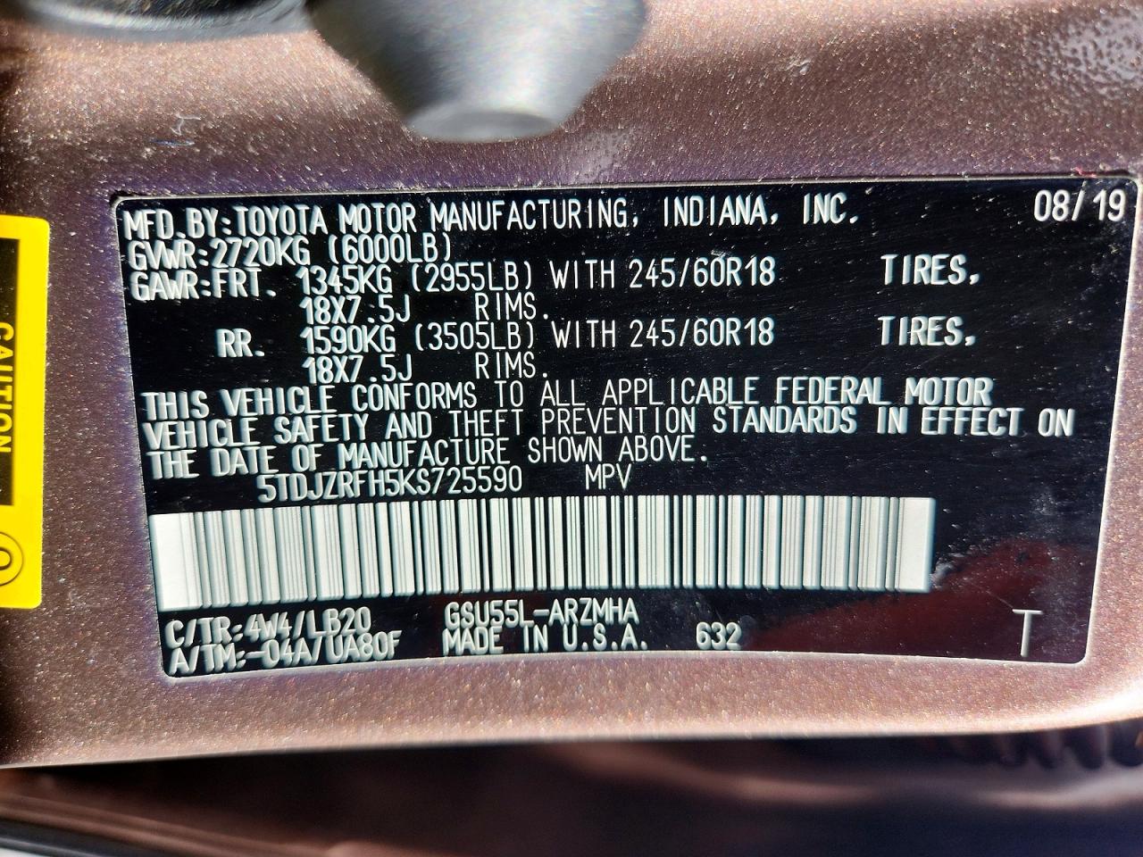 2019 TOYOTA HIGHLANDER XLE photo 14