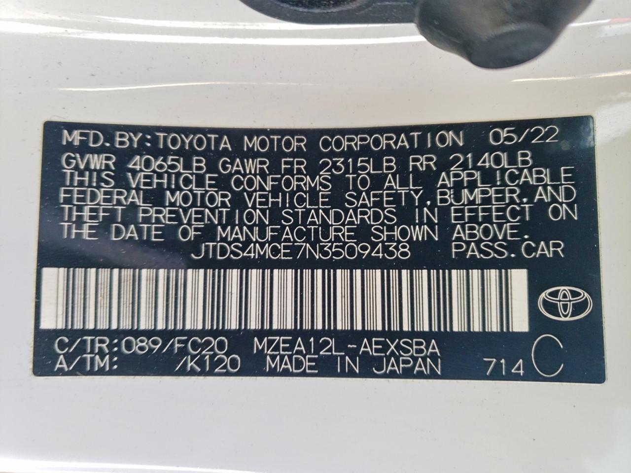 2022 TOYOTA COROLLA SE photo 23
