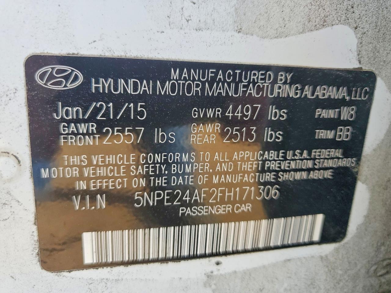 2015 HYUNDAI SONATA SE photo 23