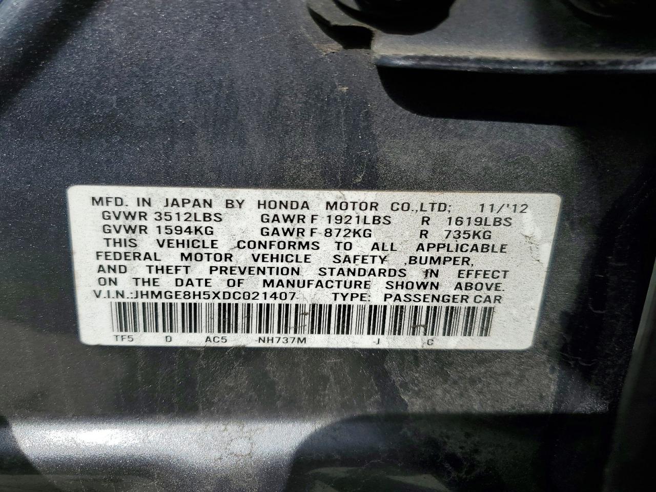 2013 HONDA FIT SPORT photo 12