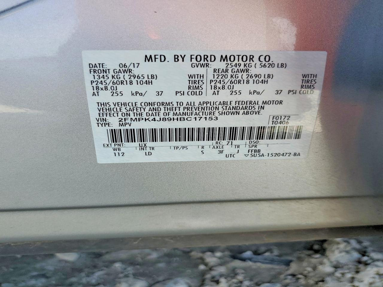 2017 FORD EDGE SEL photo 13