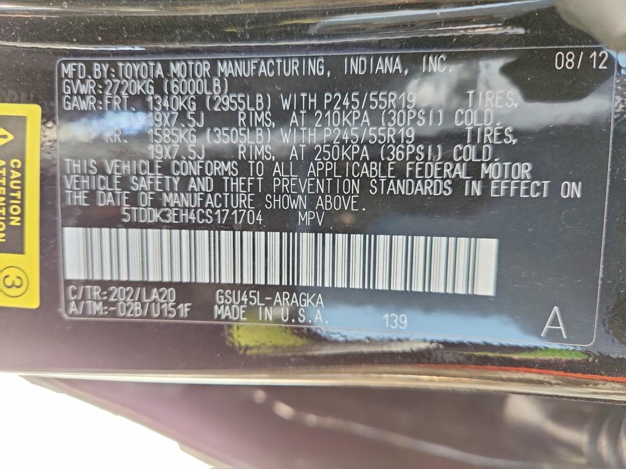 2012 TOYOTA HIGHLANDER LIMITED photo 27