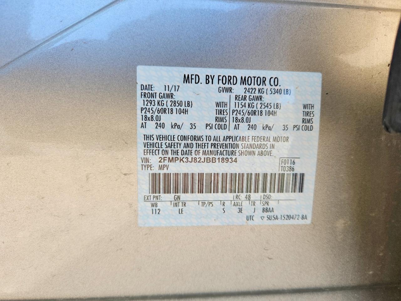 2018 FORD EDGE SEL photo 13
