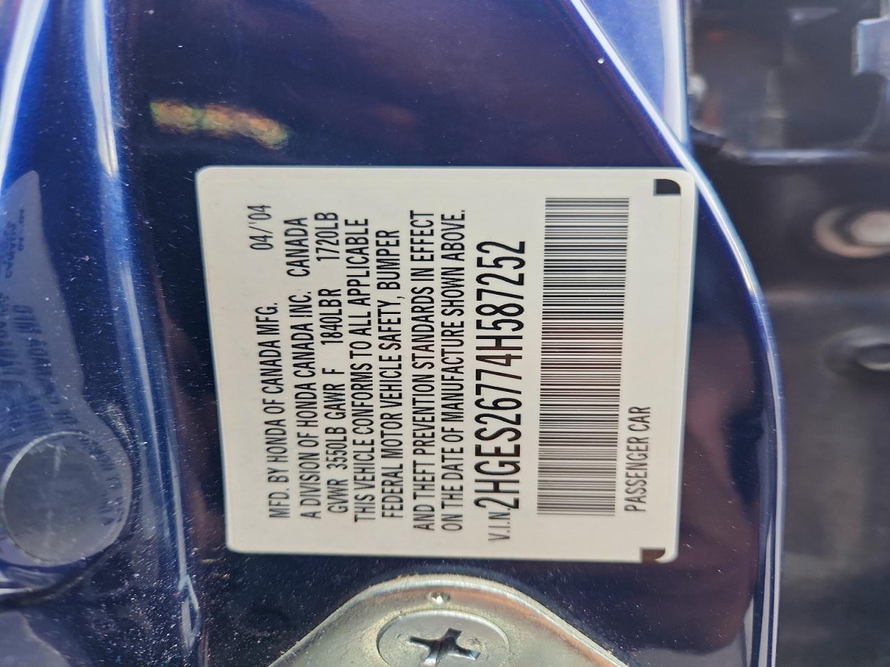 2004 HONDA CIVIC EX photo 12
