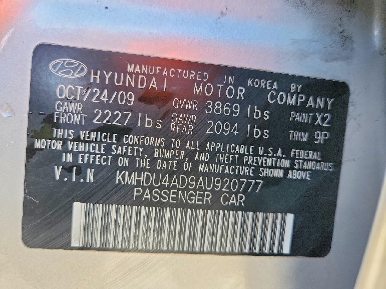 2010 HYUNDAI ELANTRA SE photo 12
