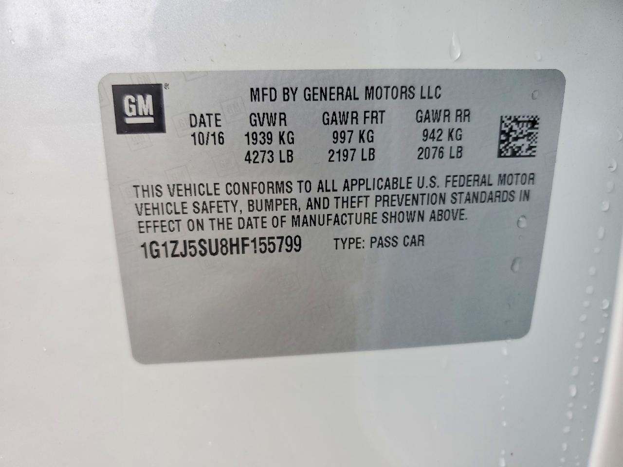 2017 CHEVROLET MALIBU HYBRID photo 12