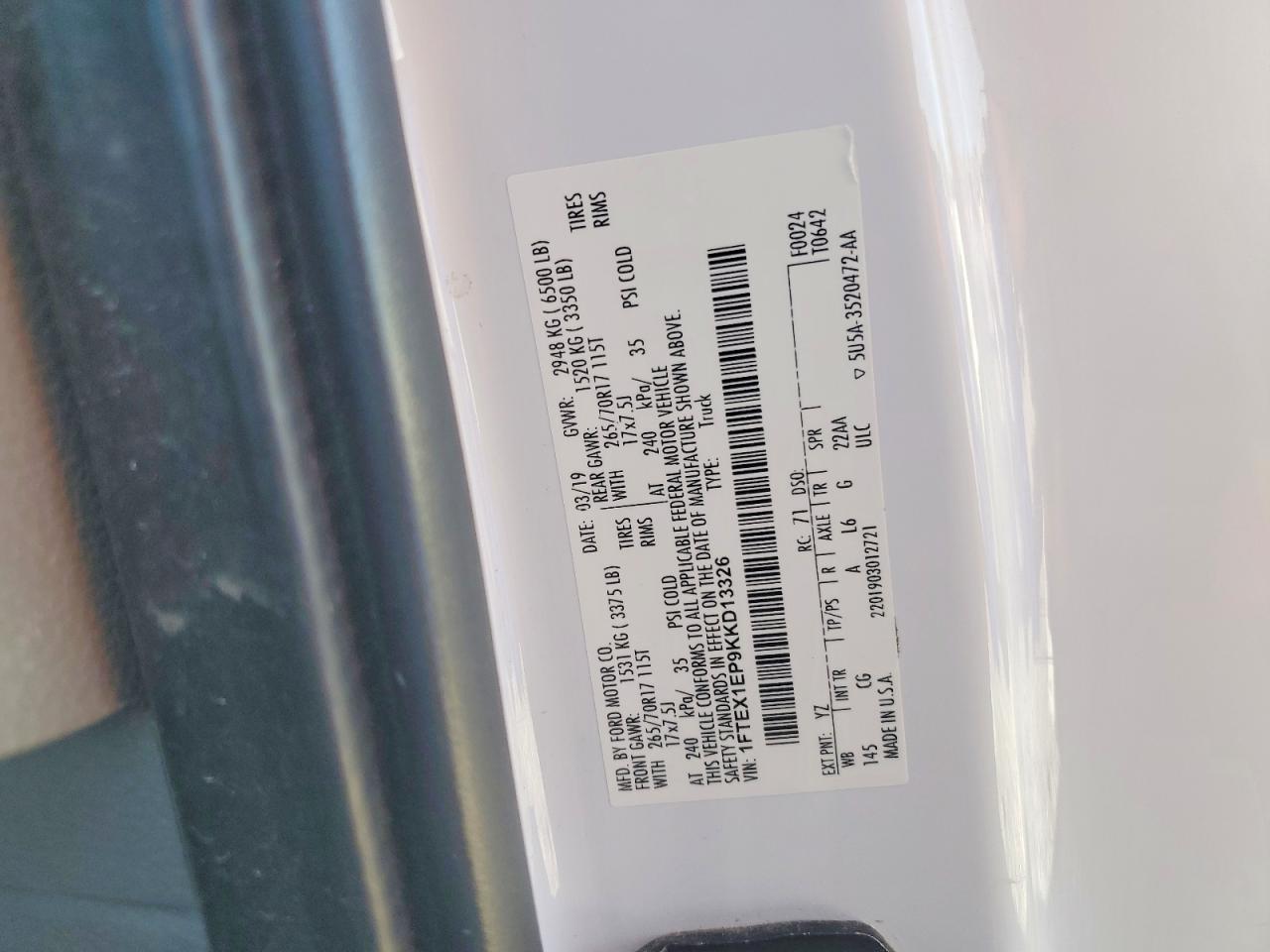 2019 FORD F150 SUPER CAB photo 12