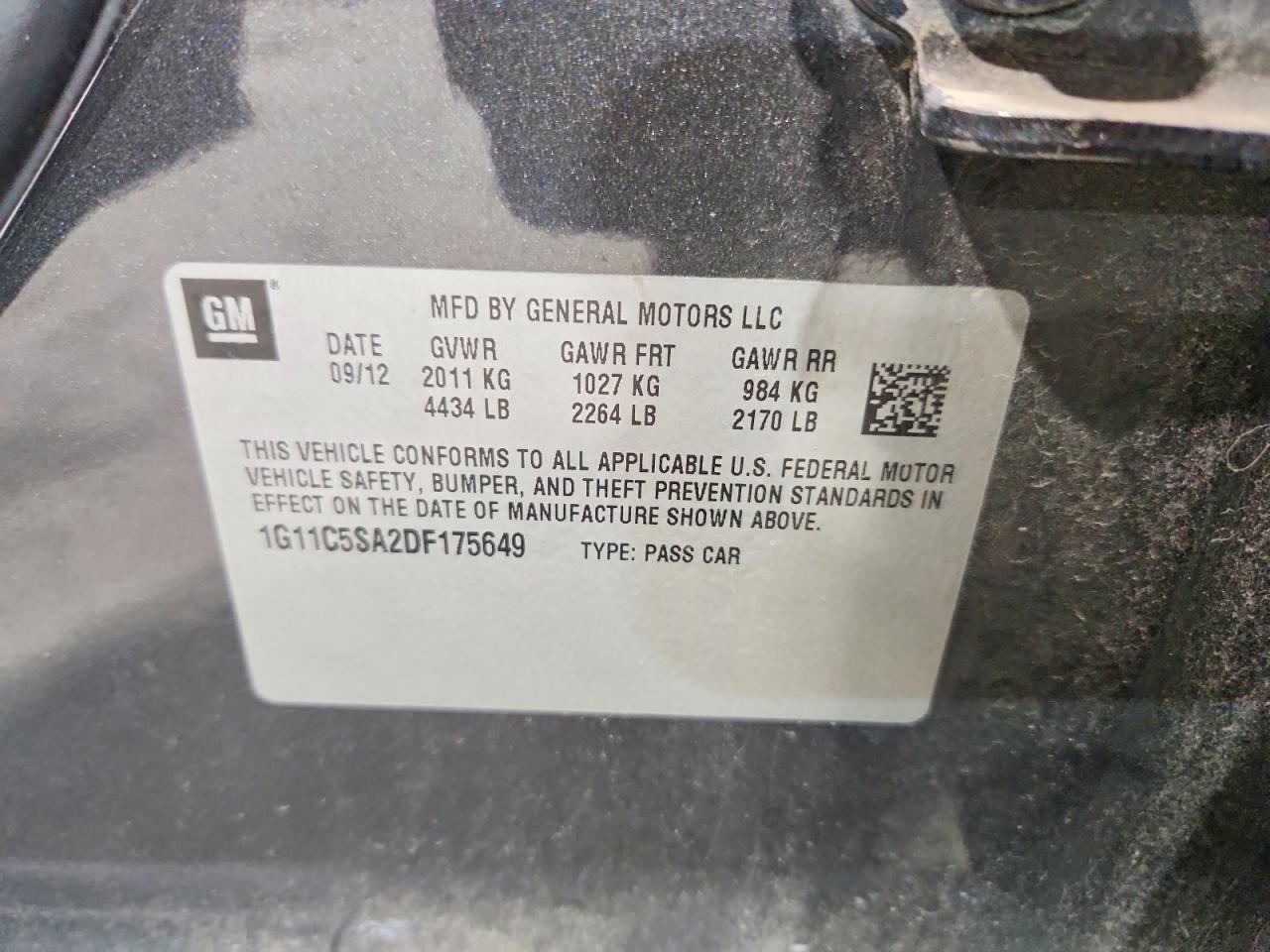 2013 CHEVROLET MALIBU 1LT photo 12