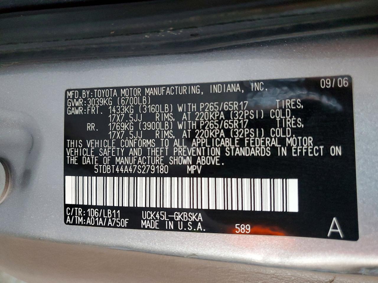2007 TOYOTA SEQUOIA SR5 photo 23