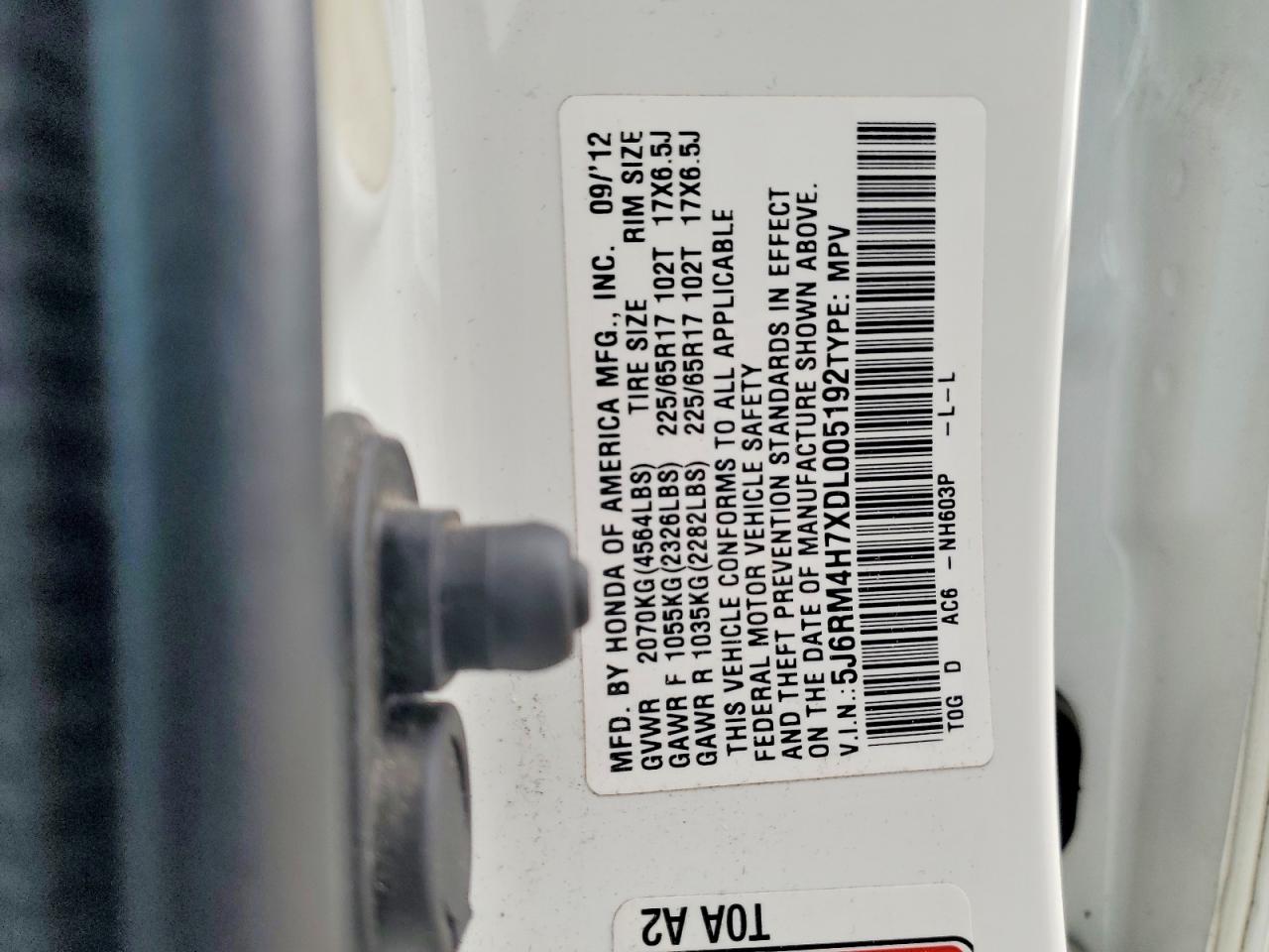 2013 HONDA CR-V EXL photo 13