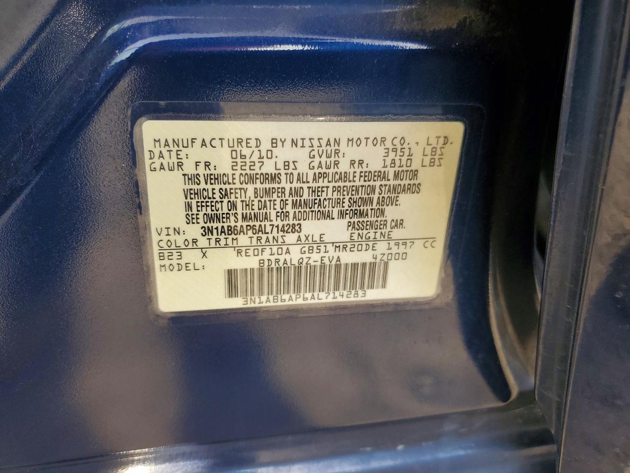 2010 NISSAN SENTRA 2.0 photo 13