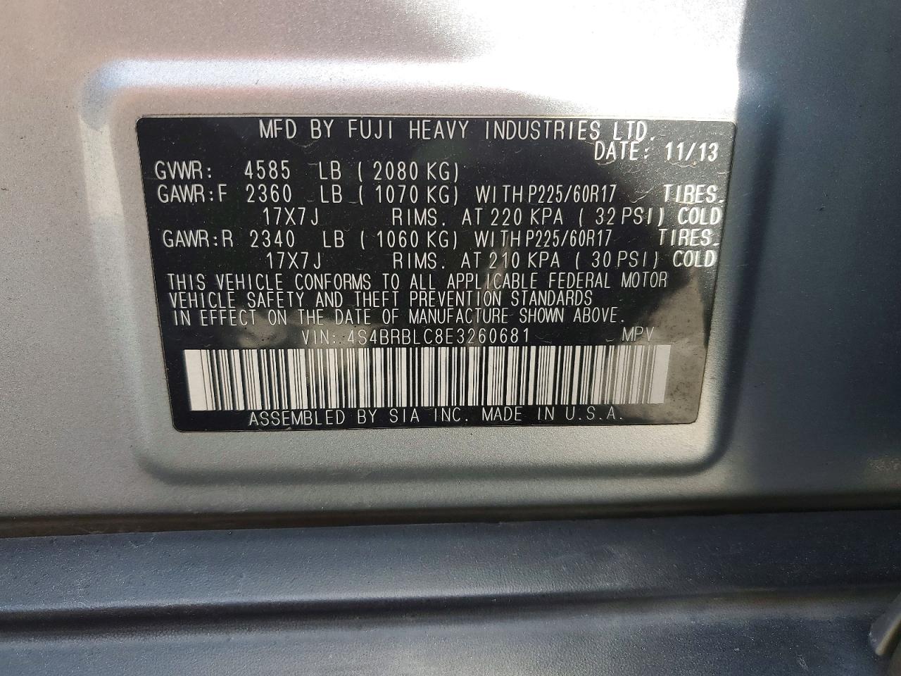 2014 SUBARU OUTBACK 2.5I LIMITED photo 37
