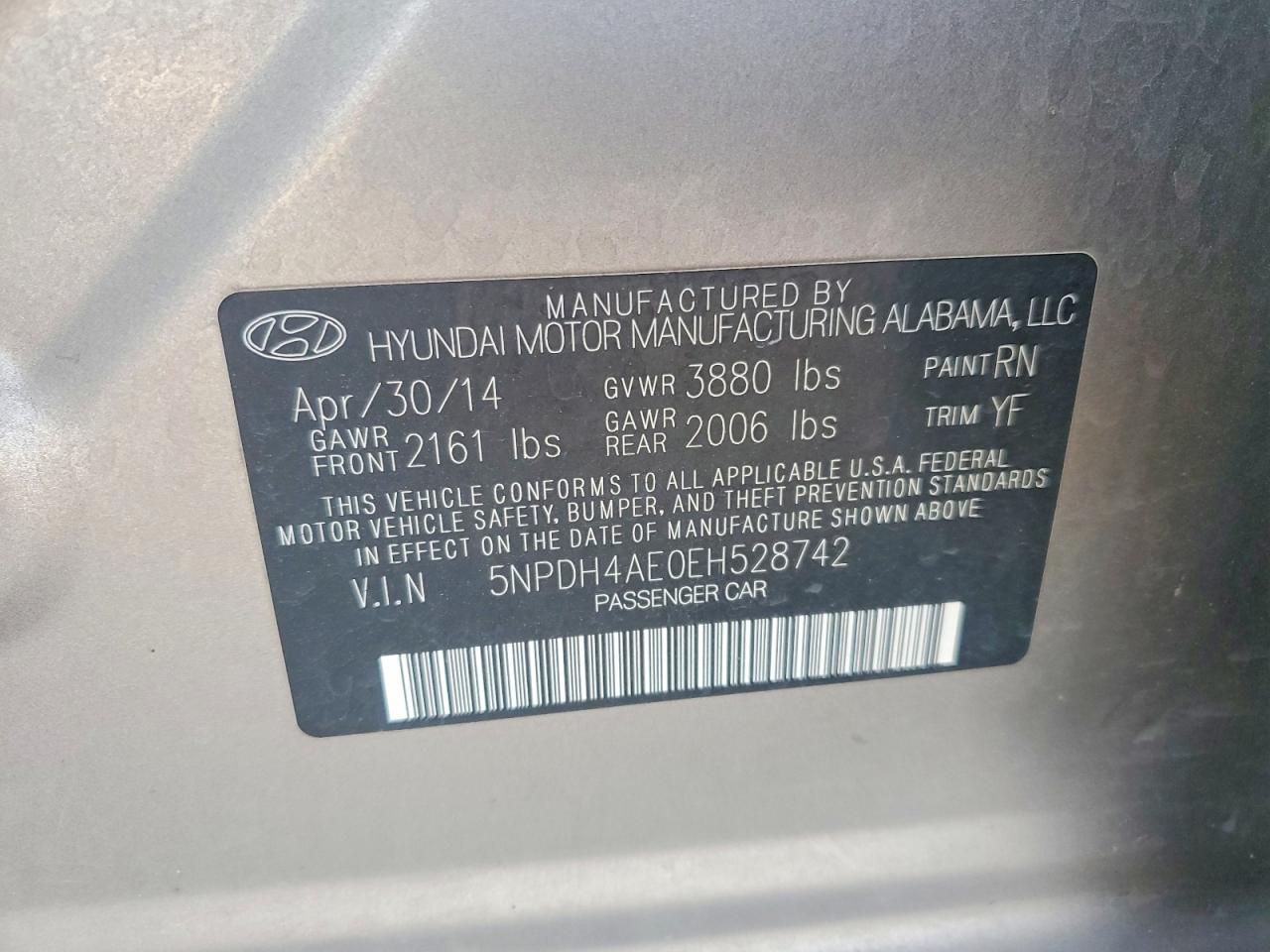 2014 HYUNDAI ELANTRA SE photo 12