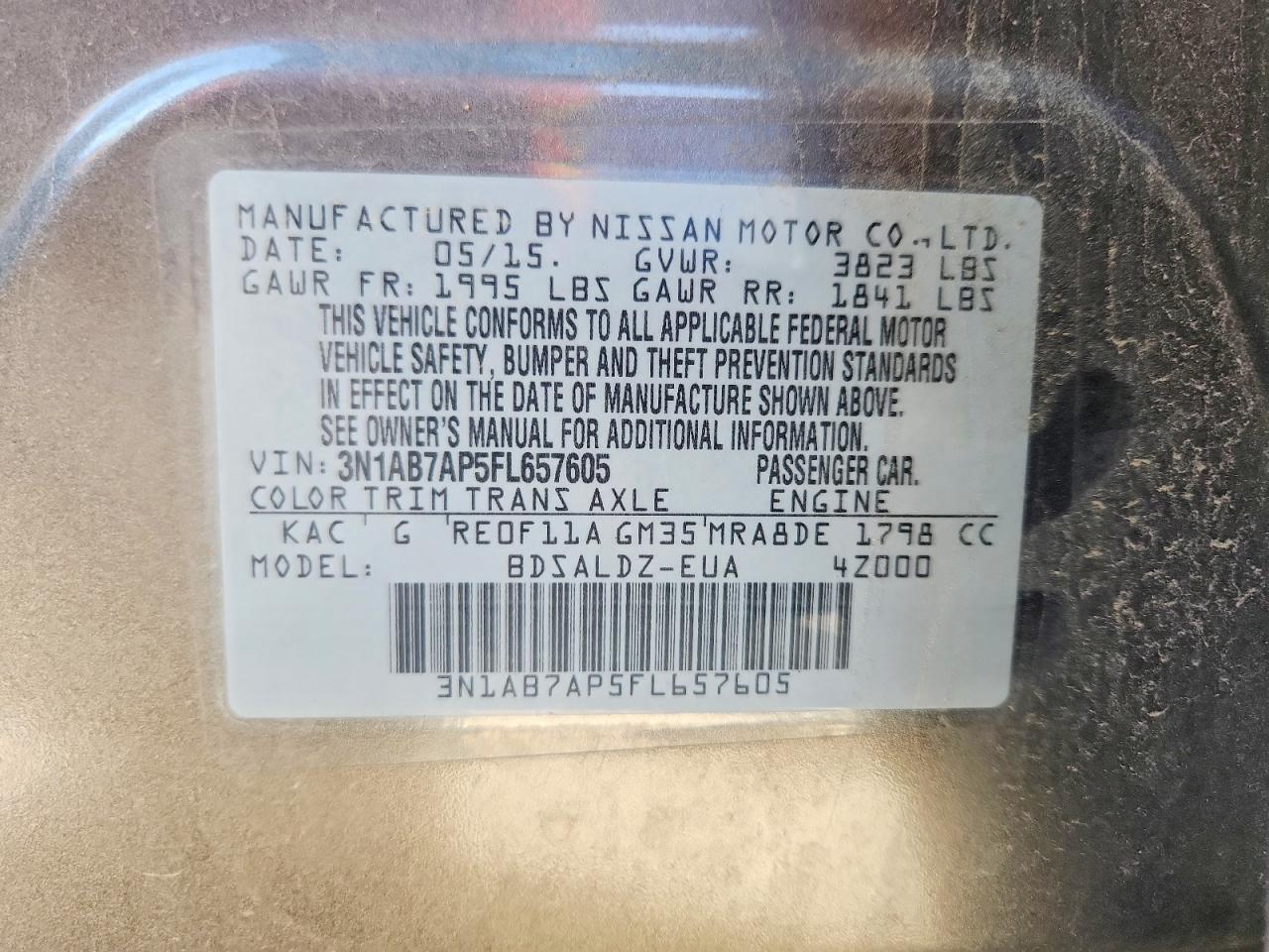 2015 NISSAN SENTRA SV photo 12