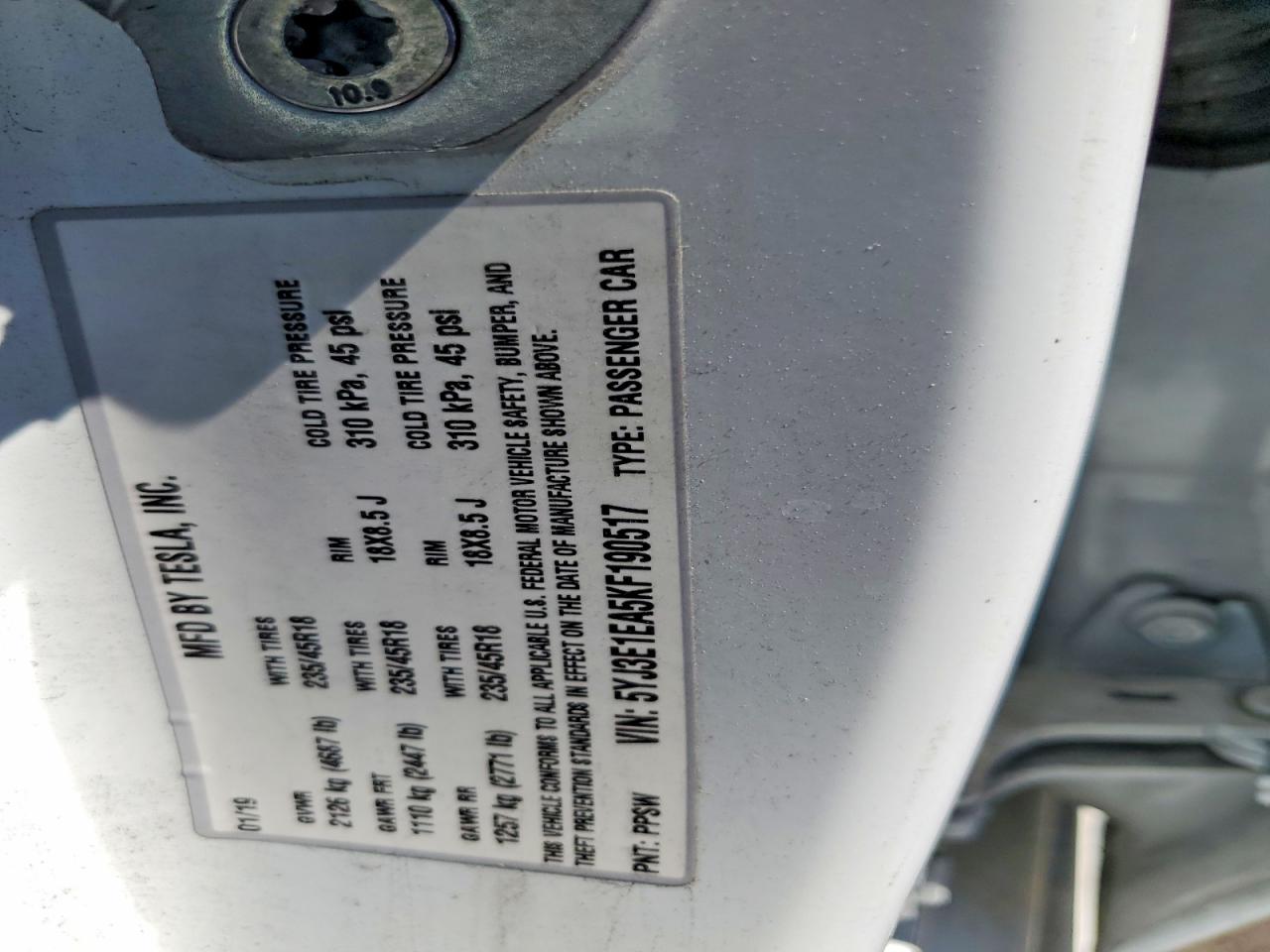 2019 TESLA MODEL 3 photo 12