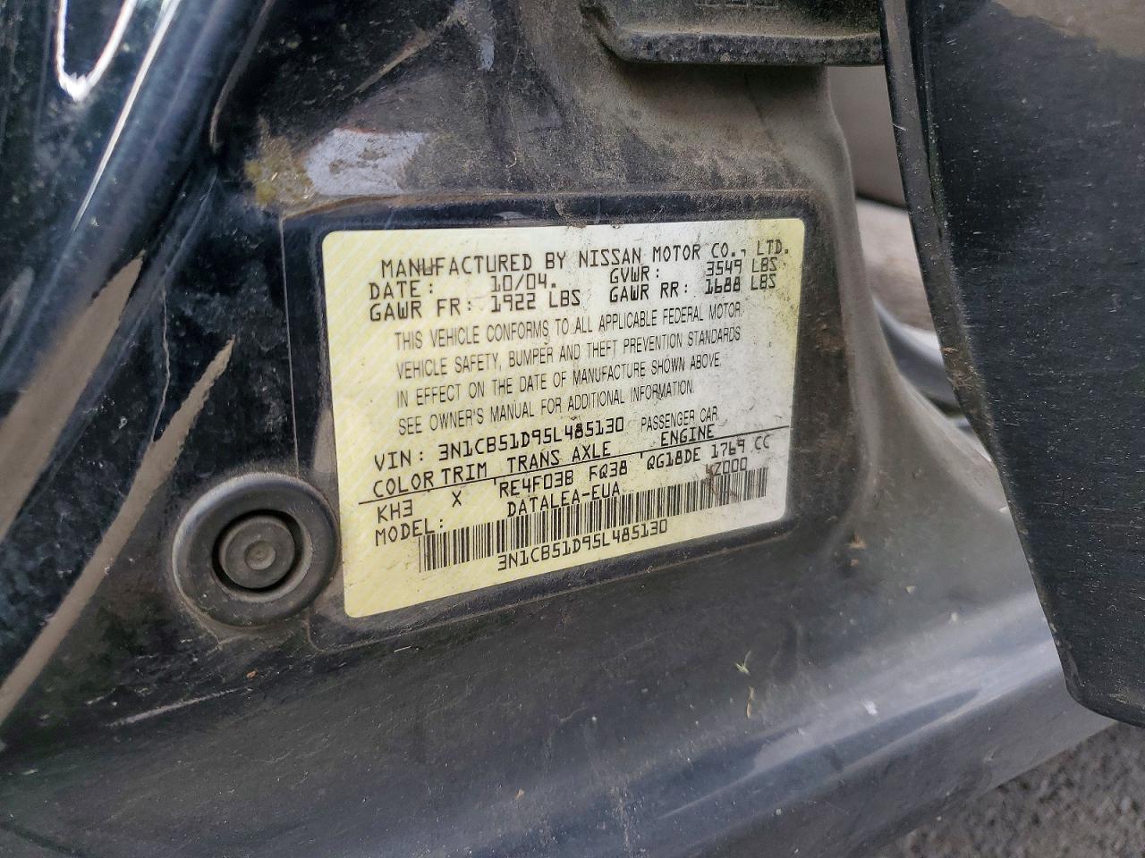 2005 NISSAN SENTRA 1.8 photo 12