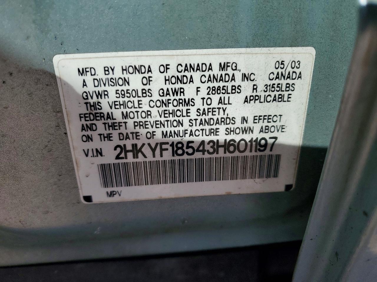 2003 HONDA PILOT EXL photo 25