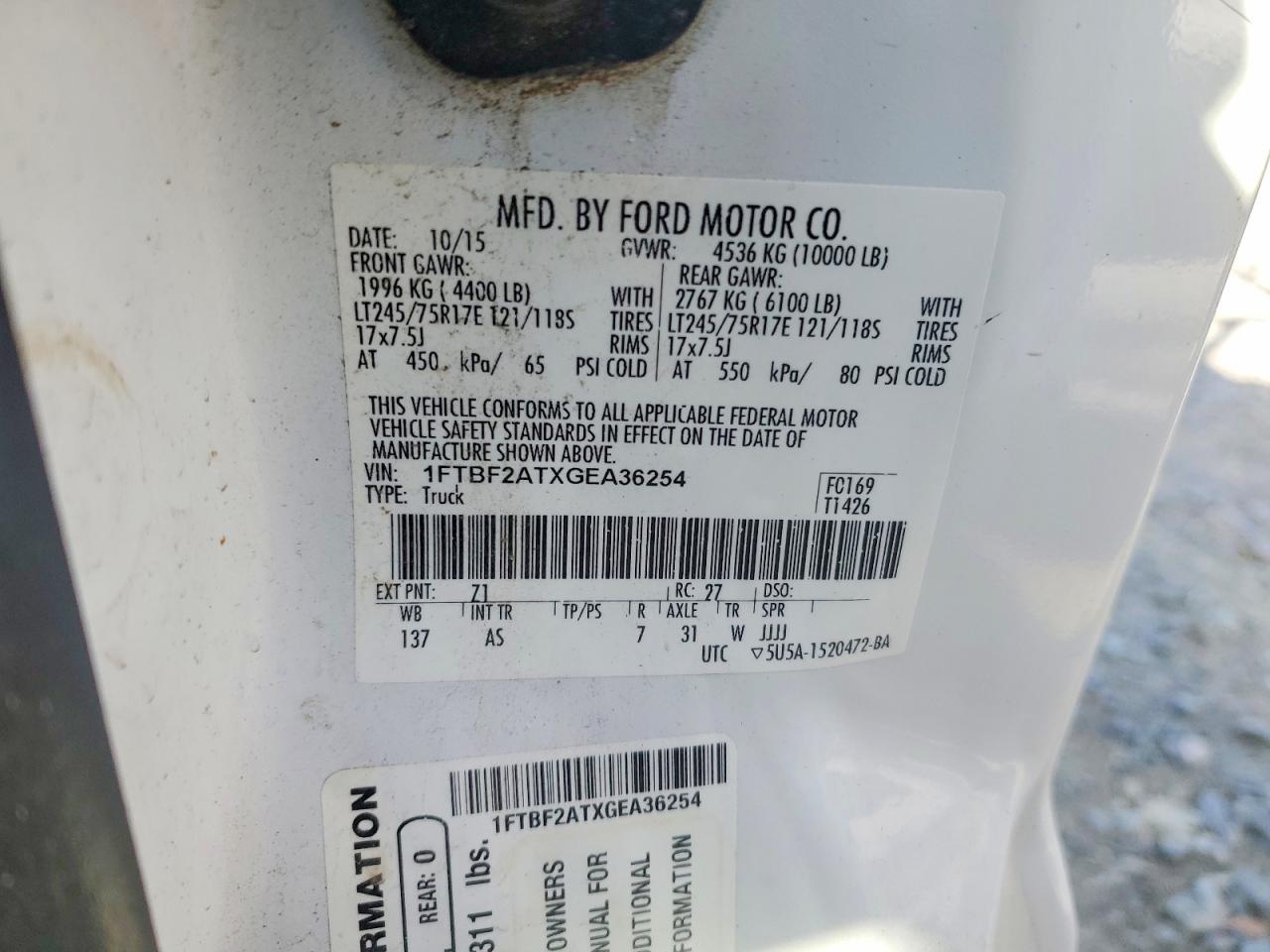 2016 FORD F250 SUPER DUTY UTILITY / SERVICE TRUCK photo 13