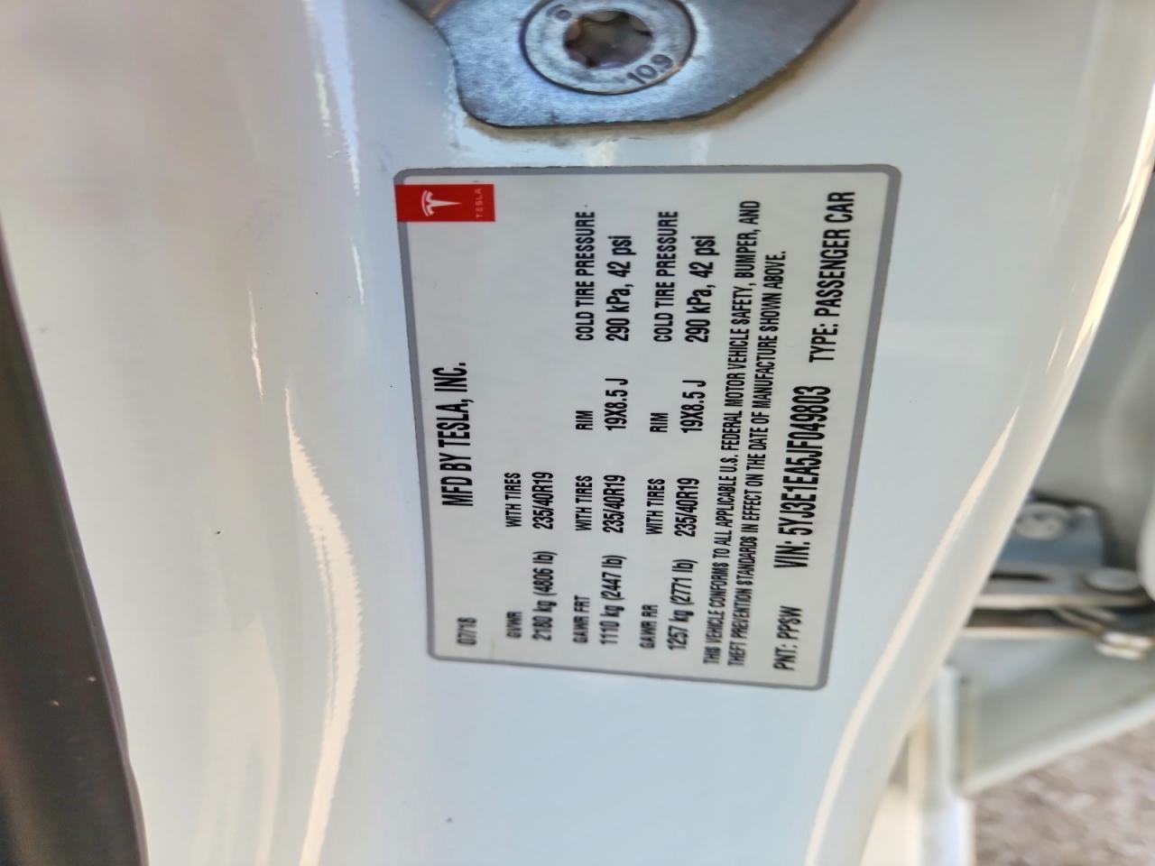 2018 TESLA MODEL 3 photo 12