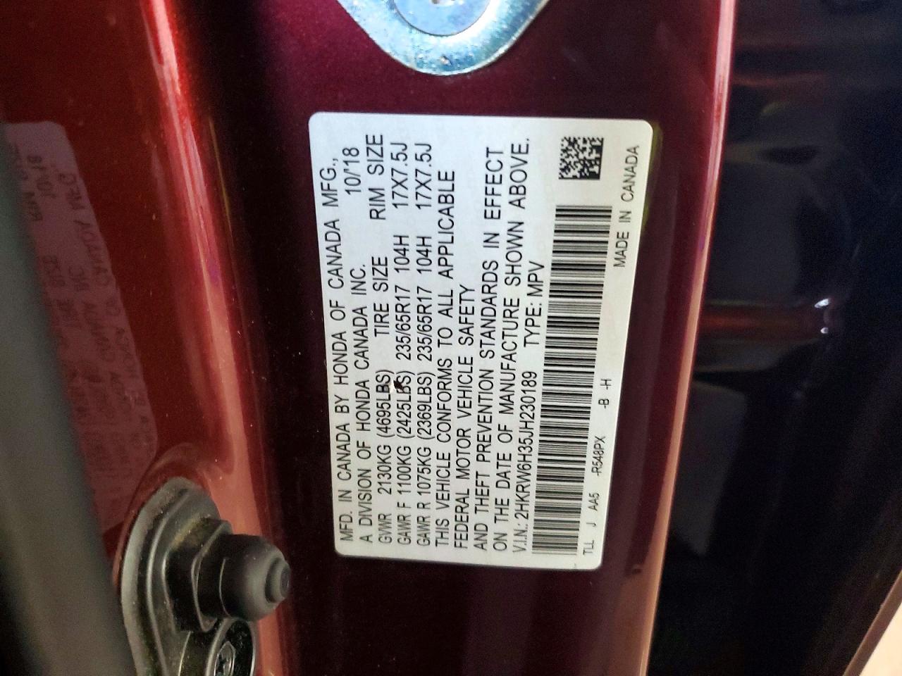 2018 HONDA CR-V LX photo 13