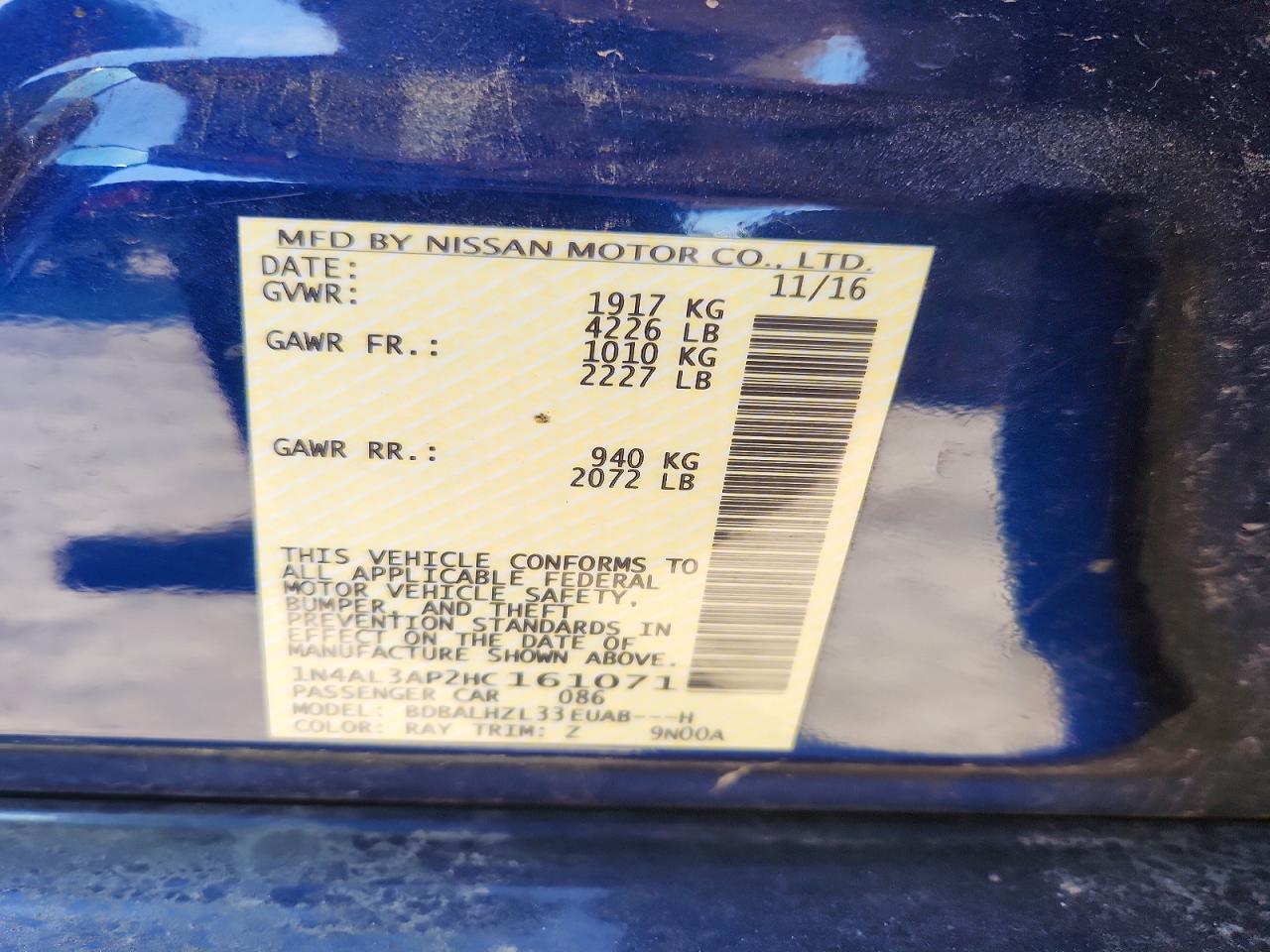 2017 NISSAN ALTIMA 2.5 SR photo 23