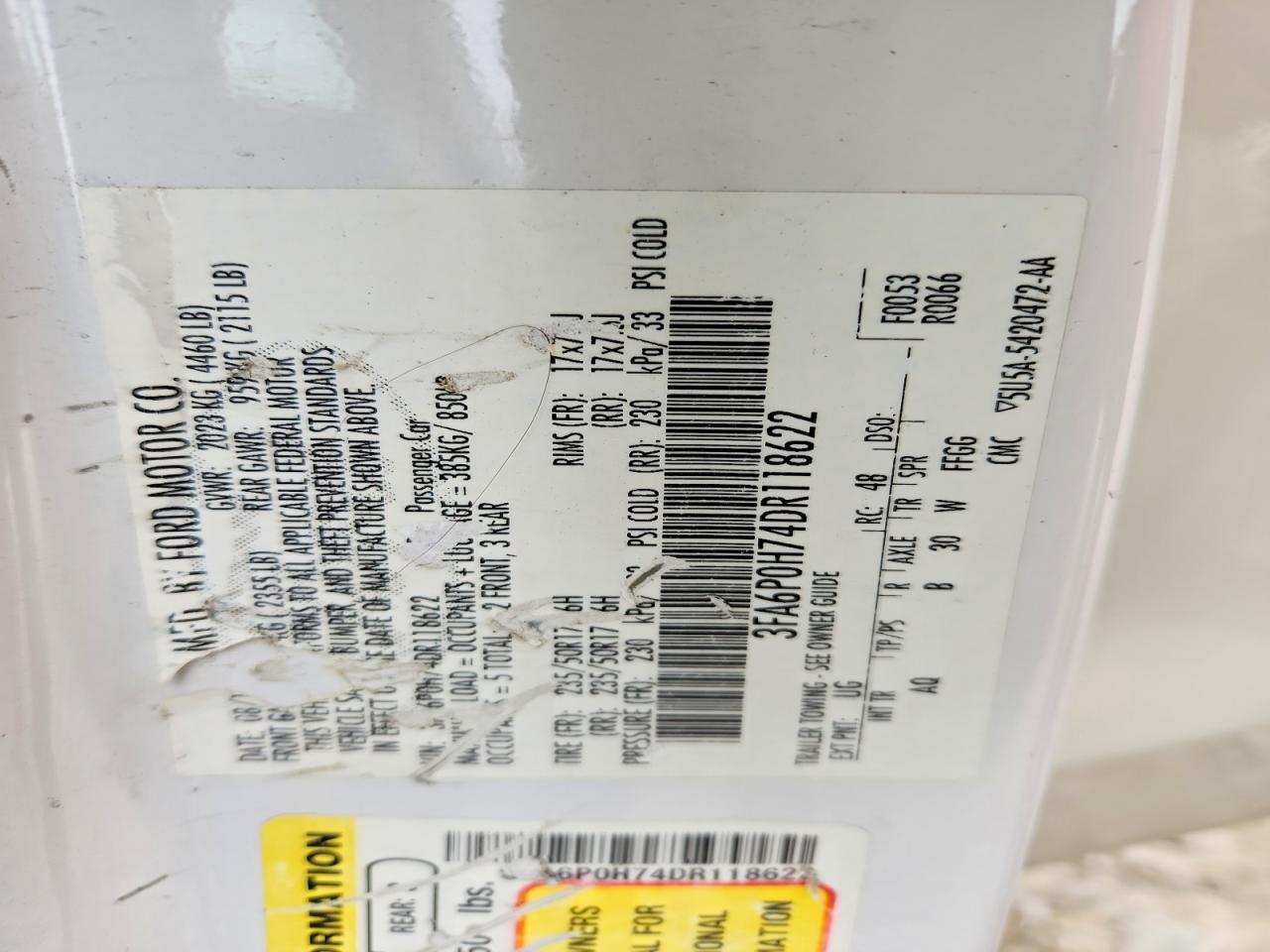 2013 FORD FUSION SE photo 37