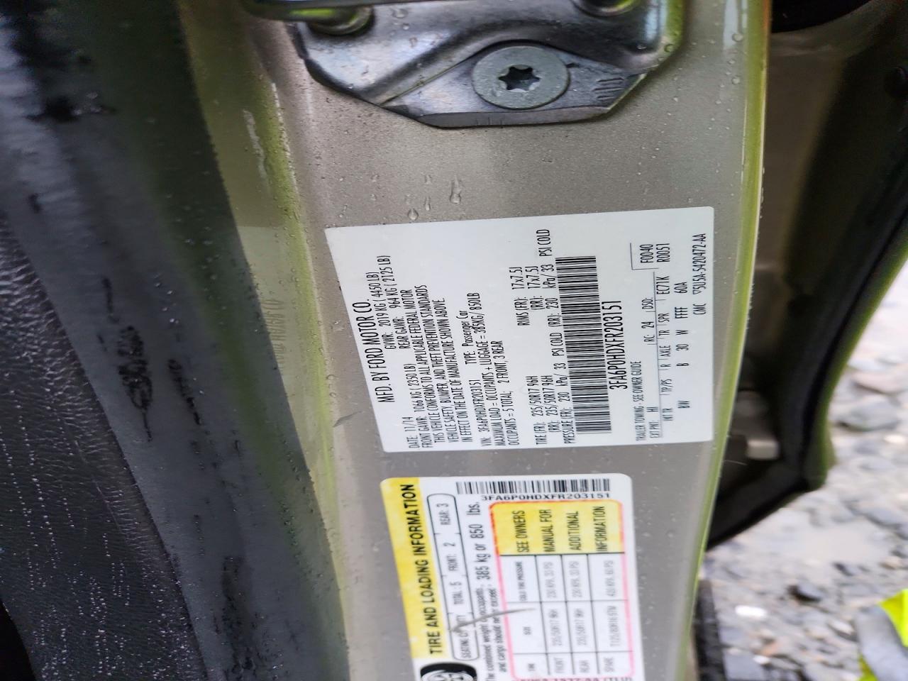 2015 FORD FUSION SE photo 34