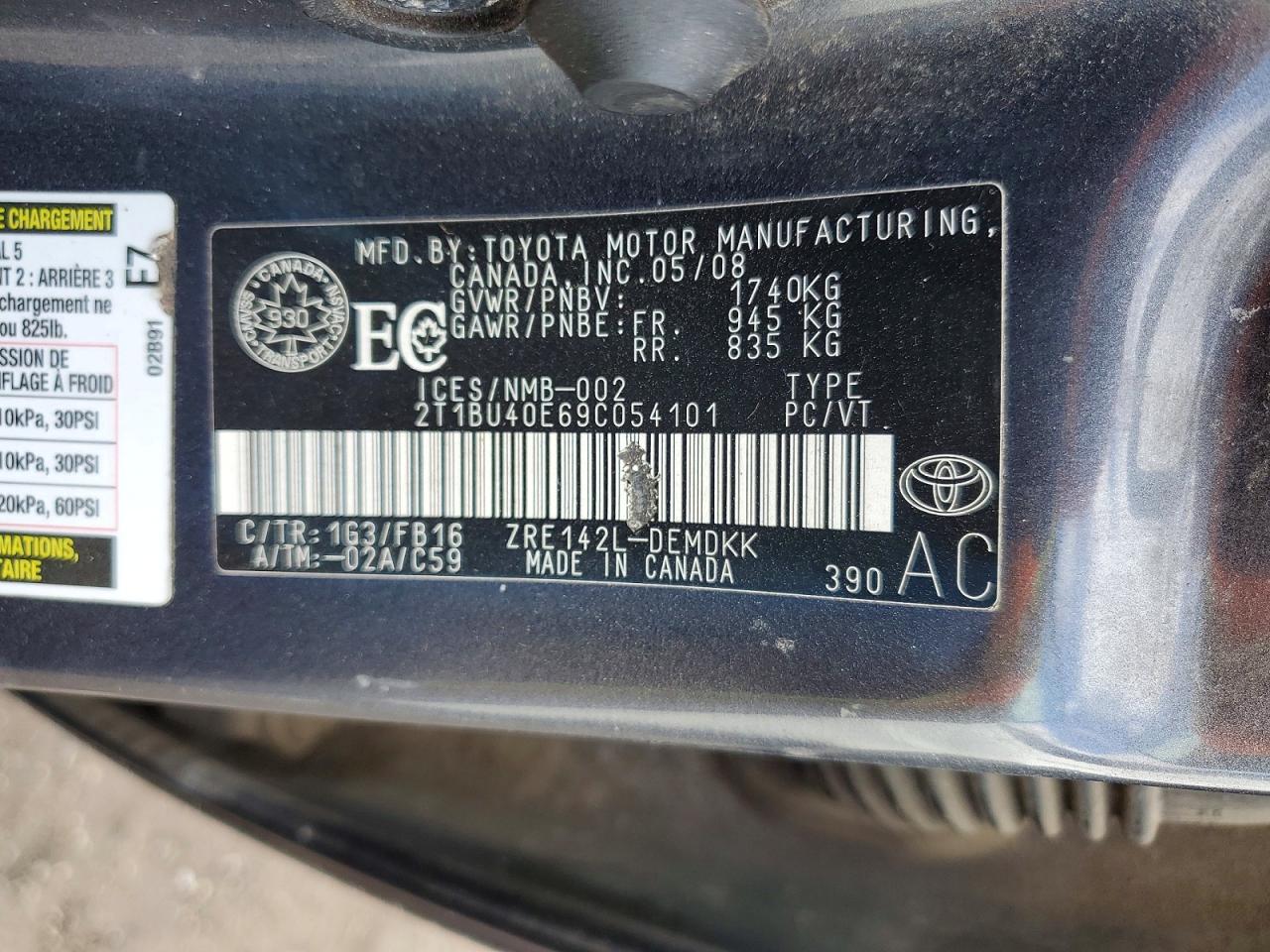 2009 TOYOTA COROLLA BASE photo 34