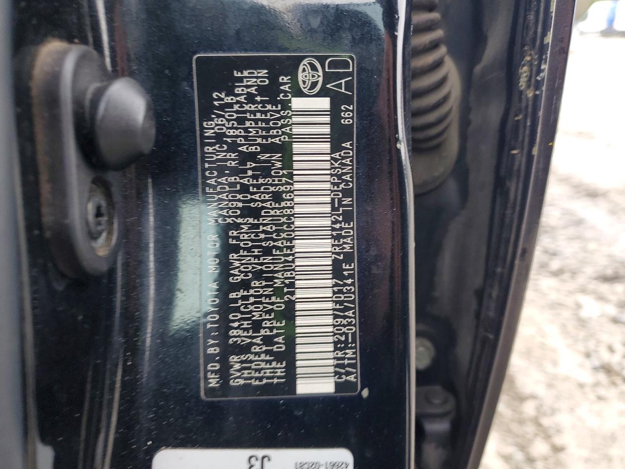 2012 TOYOTA COROLLA S photo 23