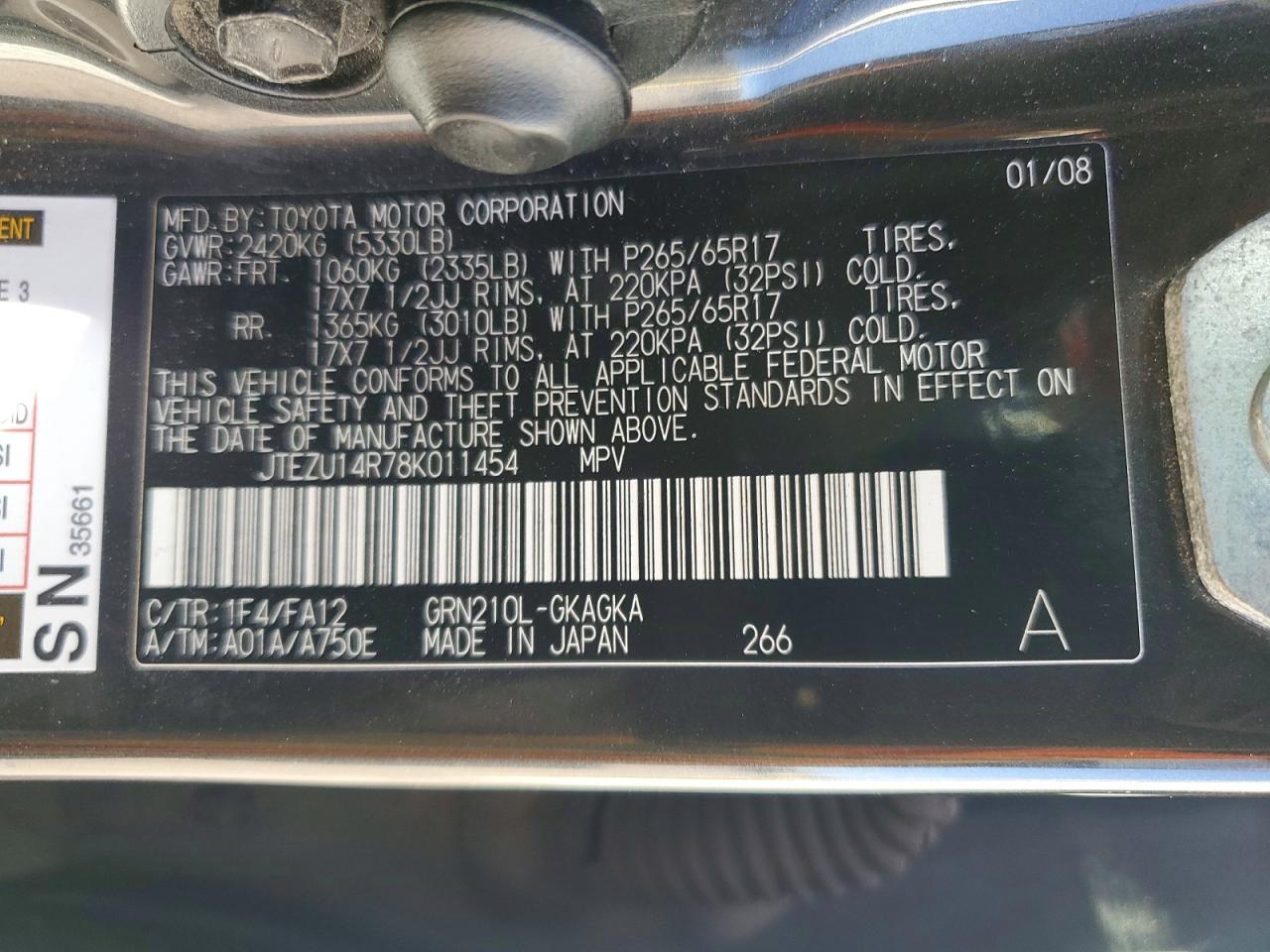 2008 TOYOTA 4RUNNER SR5 photo 13