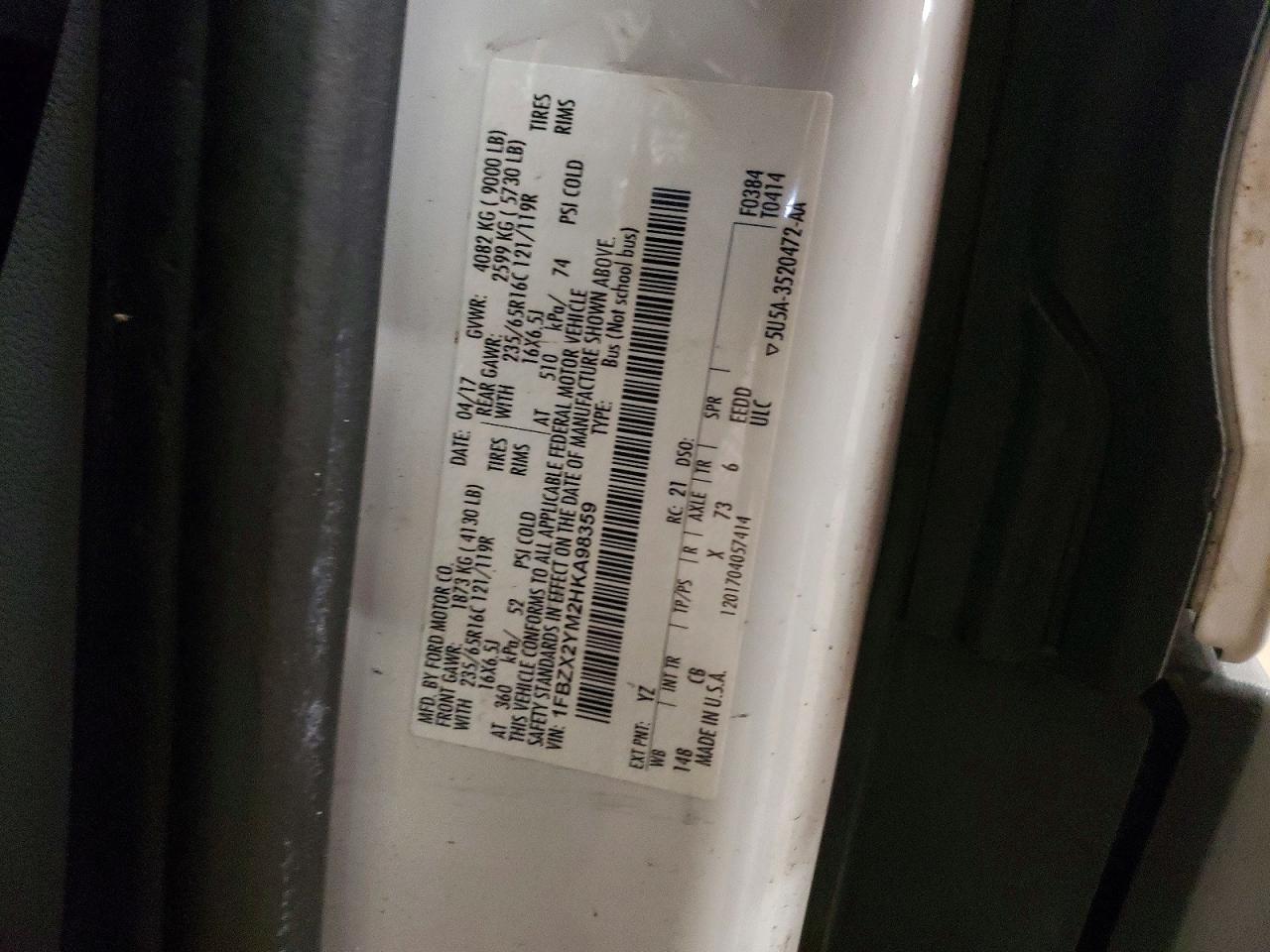 2017 FORD TRANSIT T-350 photo 14