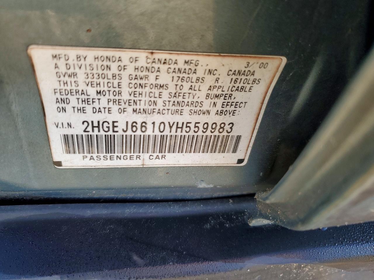 2000 HONDA CIVIC BASE photo 23