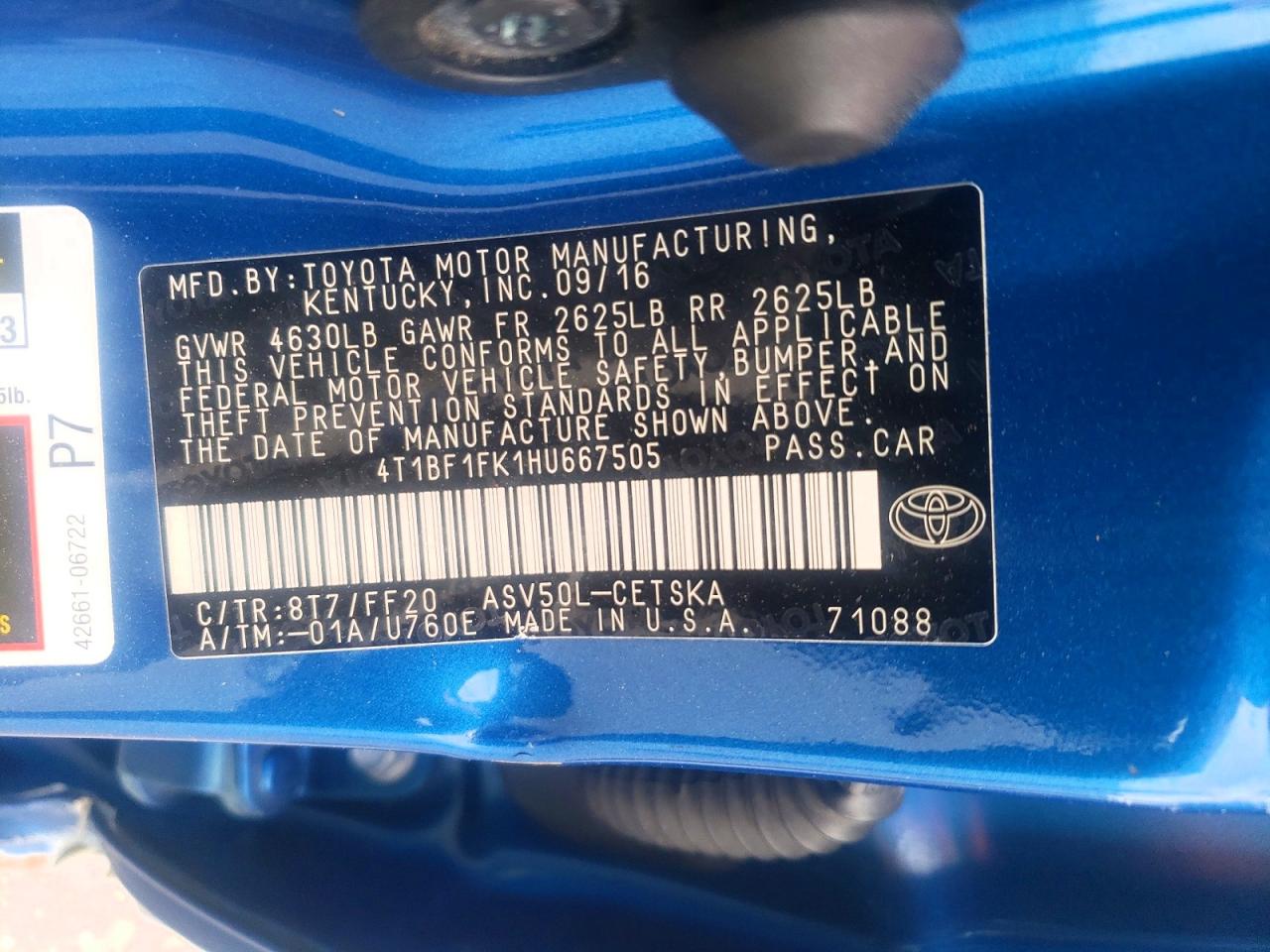 2017 TOYOTA CAMRY photo 23