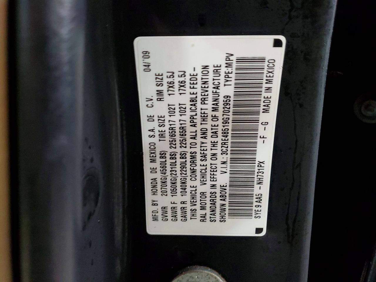 2009 HONDA CR-V EX photo 34