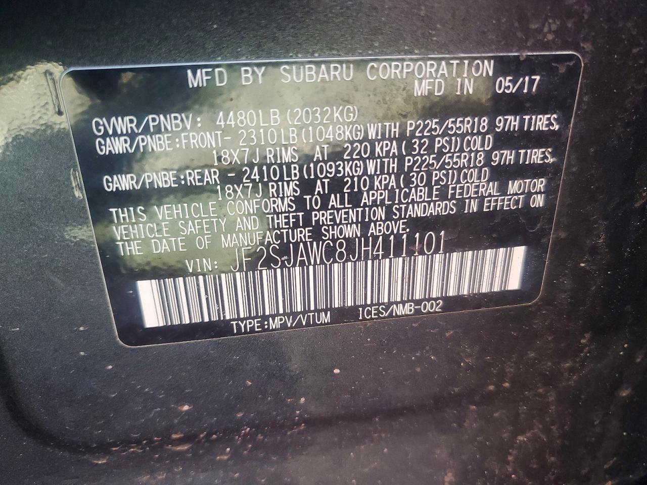 2018 SUBARU FORESTER 2.5I TOURING photo 13