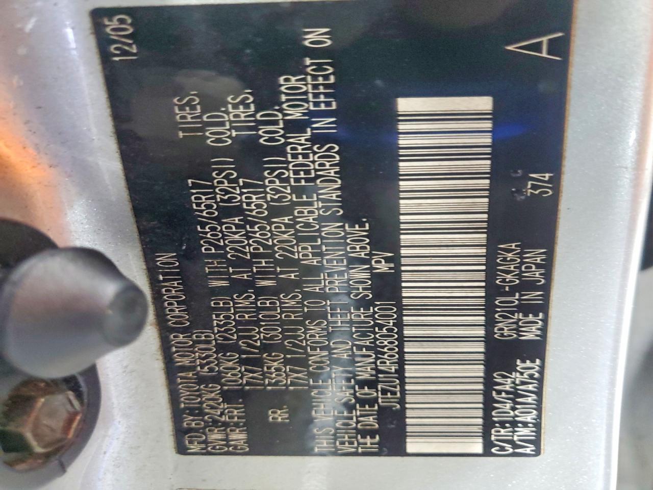 2006 TOYOTA 4RUNNER SR5 photo 12