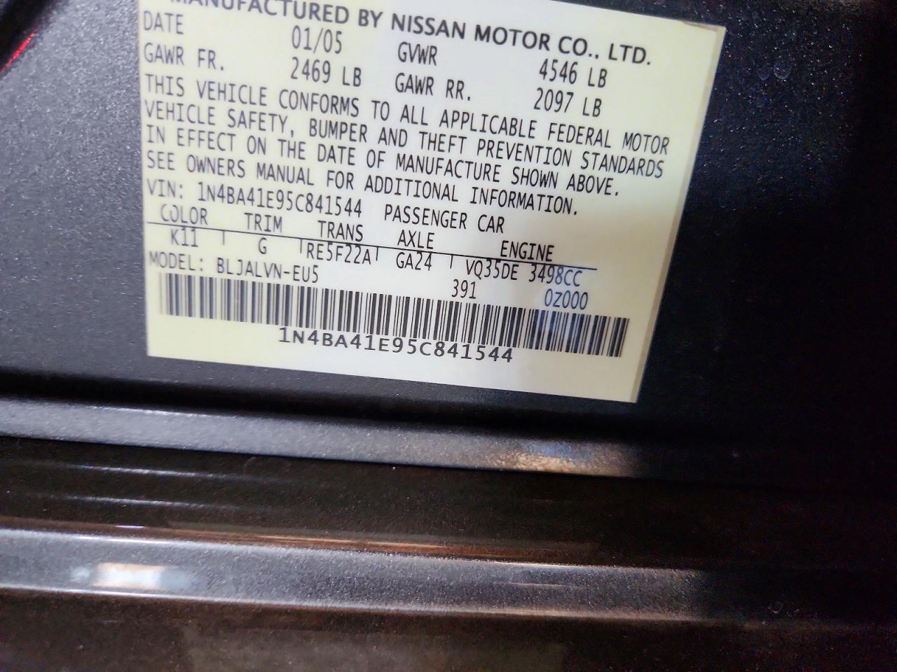 2005 NISSAN MAXIMA 3.5 SE photo 37