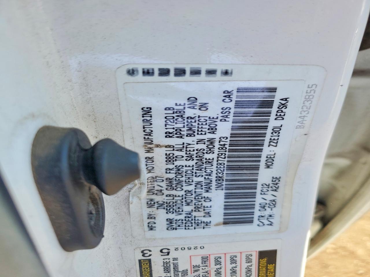 2007 TOYOTA COROLLA S photo 23