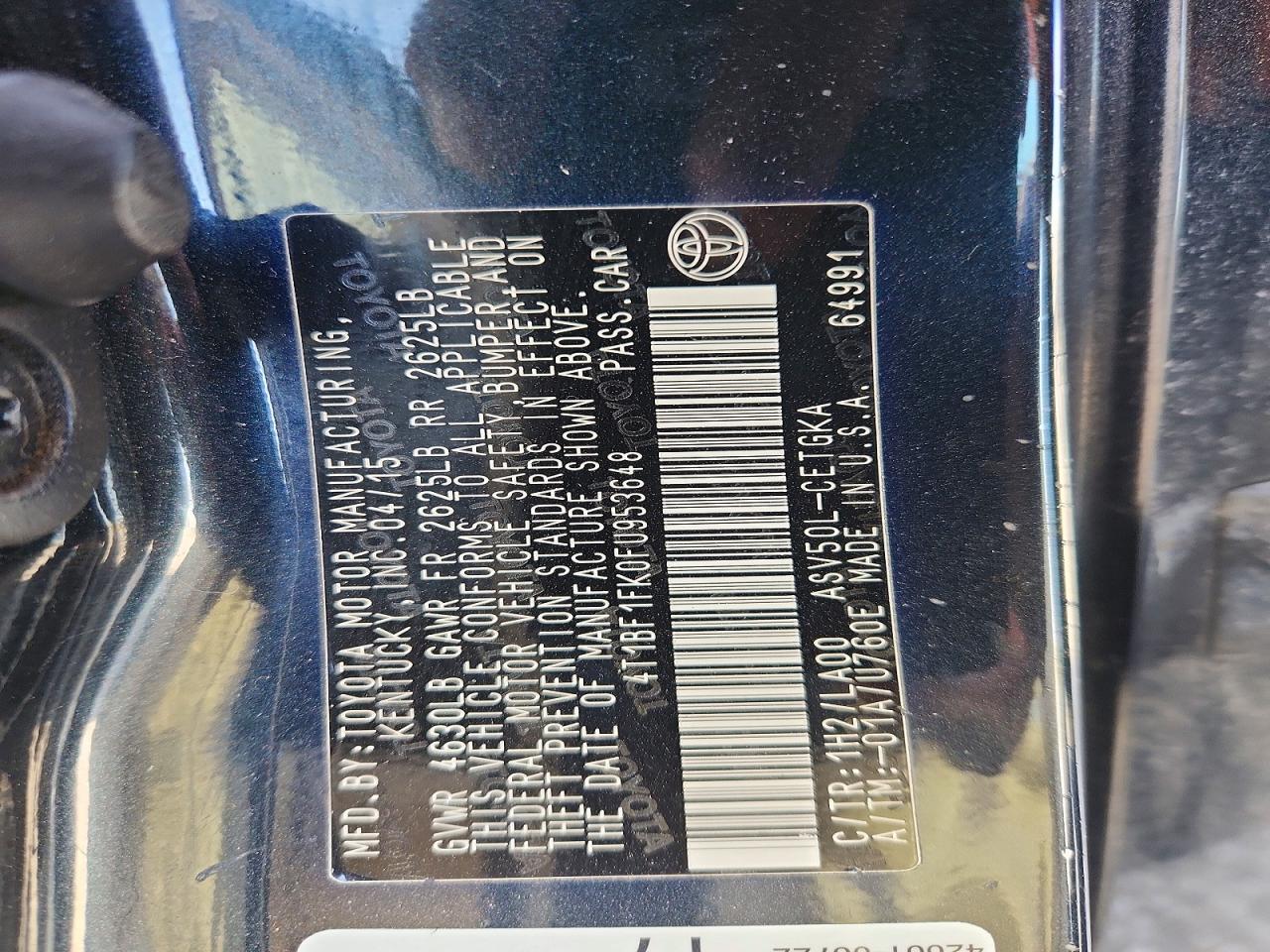 2015 TOYOTA CAMRY XLE photo 13