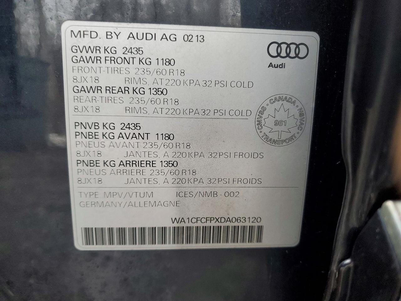 2013 AUDI Q5 PREMIUM photo 13