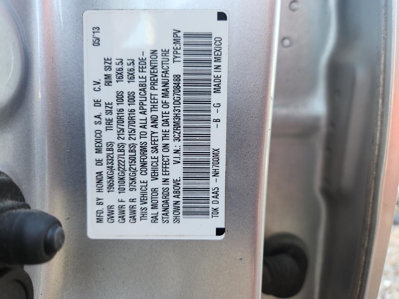 2013 HONDA CR-V LX photo 14