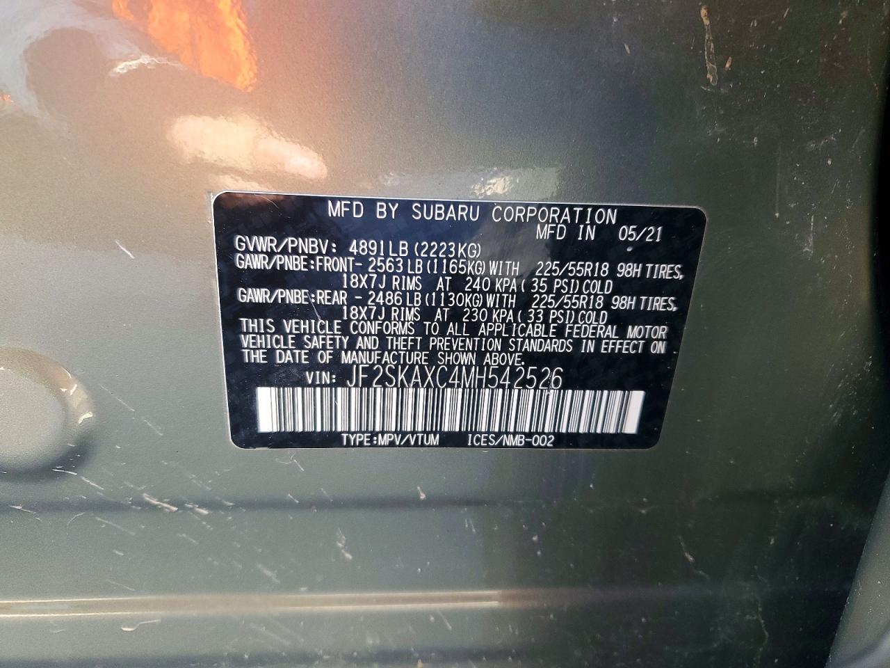 2021 SUBARU FORESTER TOURING photo 13