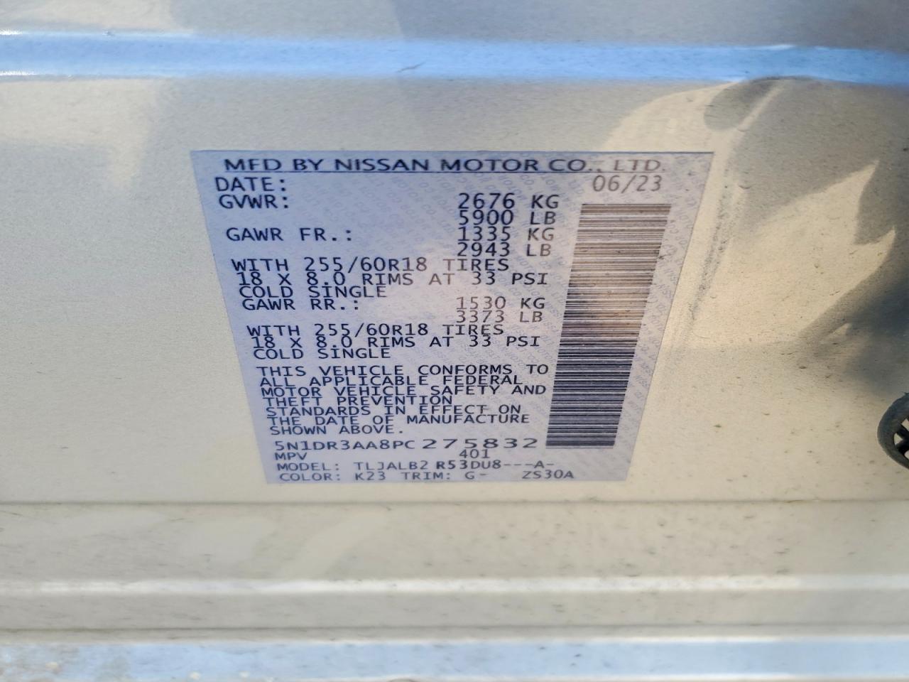 2023 NISSAN PATHFINDER S photo 23