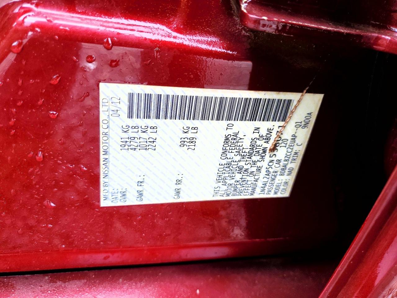 2012 NISSAN ALTIMA 2.5 photo 12