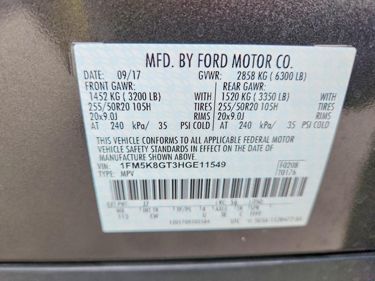 2017 FORD EXPLORER SPORT photo 13