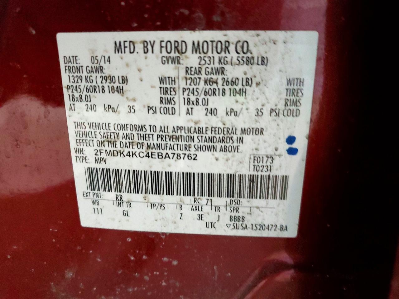 2014 FORD EDGE LIMITED photo 25