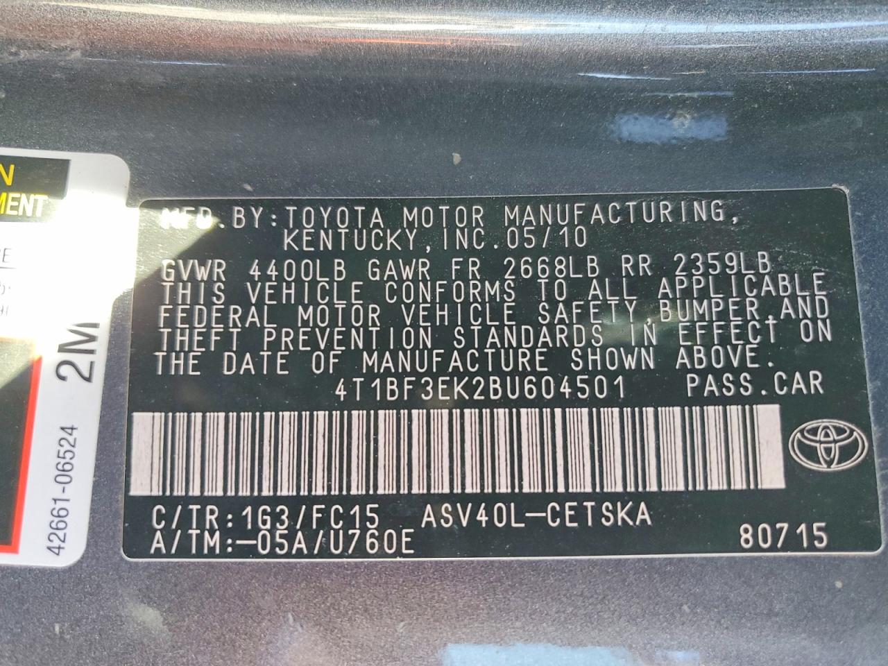 2011 TOYOTA CAMRY SE photo 25