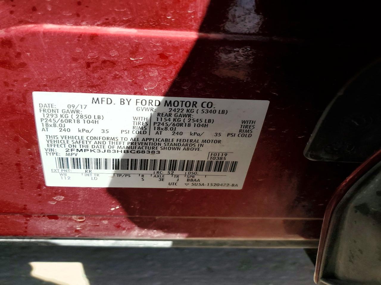 2017 FORD EDGE SEL photo 25