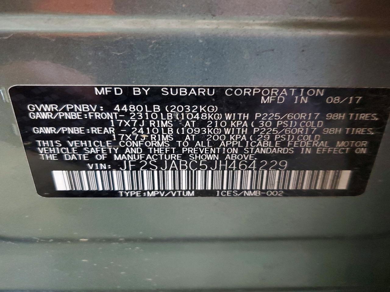 2018 SUBARU FORESTER 2.5I photo 24